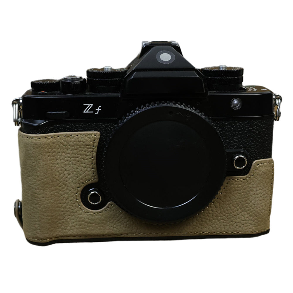 For Nikon Z f Genuine Cow Leather Protective Bottom Case Half Camera Cover with Battery Opening For Nikon Z f Genuine Cow Leather Protective Bottom Case Half Camera Cover with Battery Opening